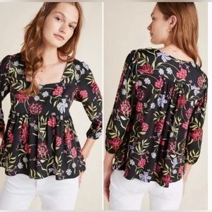 SOLD Anthropologie Dolan Cherie Floral Babydoll top